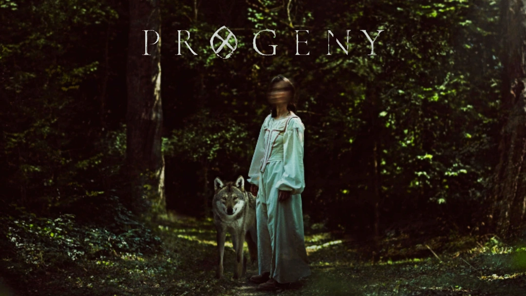 Poster thumbnail for the Progeny Trailer featuring a shot of the lead actor looking down the camera on a blurred background.