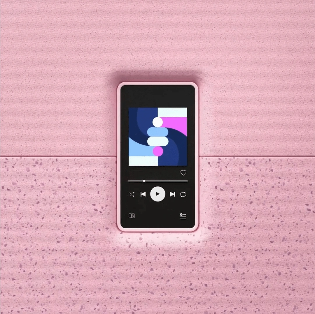 Project thumbnail for Spotify advert featuring an illustrated mobile phone on a pink background.