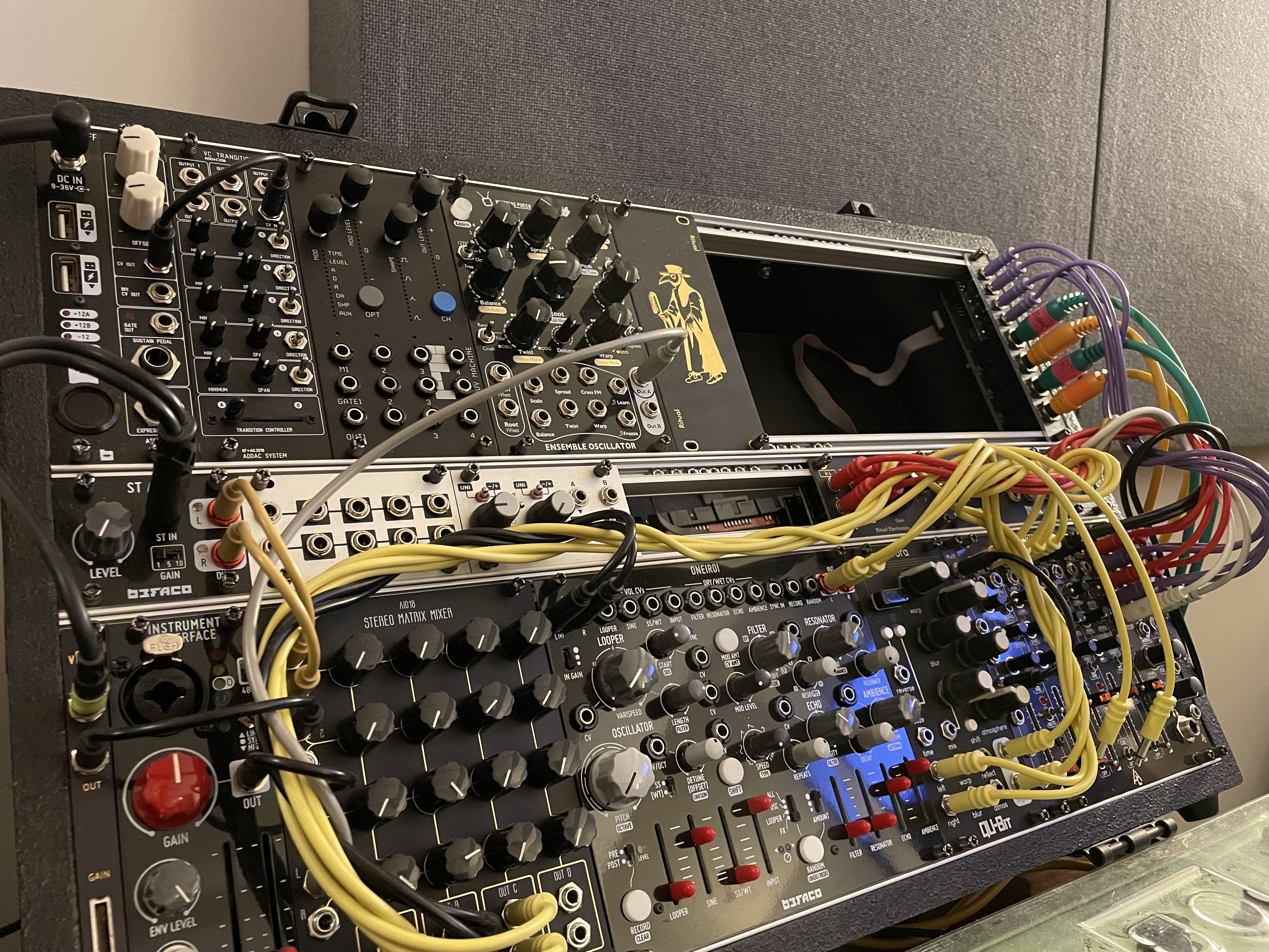 A black and white image of Dom Storrs' studio